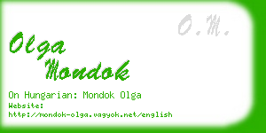 olga mondok business card